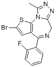 structure of CAS# 57801-95-3, Flubrotizolam;2-Bromo-4-(2-fluorophenyl)-9-methyl-6H-thieno(3,2-f)(1,2,4)triazolo(4,3-a)(1,4)diazepine