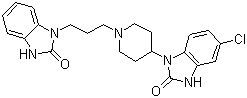 structure of CAS# 57808-66-9, Domperidone;4-(5-Chloro-2-oxo-1-benzimidazolinyl)-1-[3-(2-oxobenzimidazolinyl)propyl]piperidine