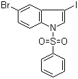 结构式 CAS# 582305-43-9, 5-溴-3-碘-1-(苯磺酰基)吲哚