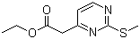 structure of CAS# 582309-12-4, Ethyl 2-(methylthio)pyrimidine-4-acetate;2-(Methylthio)-4-pyrimidineacetic acid ethyl ester