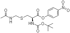 结构式 CAS# 58651-76-6, N-叔丁氧羰基-S-[(乙酰氨基)甲基]-L-半胱氨酸 4-硝基苯酯