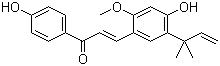 structure of CAS# 58749-22-7, Licochalcone A;(E)-3-[4-hydroxy-2-methoxy-5-(2-methylbut-3-en-2-yl)phenyl]-1-(4-hydroxyphenyl)prop-2-en-1-one