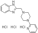 structure of CAS# 587870-77-7, 2-[[4-(2-Pyridinyl)-1-piperazinyl]methyl]-1H-benzimidazole trihydrochloride