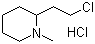 structure of CAS# 58878-37-8, 2-(2-Chloroethyl)-1-methylpiperidine hydrochloride