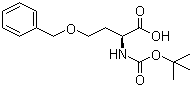 structure of CAS# 59408-74-1, N-tert-Butoxycarbonyl-O-benzyl-L-homoserine;(2S)-4-(Benzyloxy)-2-[(tert-butoxycarbonyl)amino]butanoic acid; (S)-4-[(Benzyl)oxy]-2-[(tert-butoxycarbonyl)amino]butanoic acid