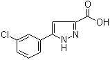结构式 CAS# 595610-50-7, 5-(3-氯苯基)-1H-吡唑-3-羧酸