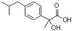 结构式 CAS# 60057-62-7, alpha-羟基-alpha-甲基-4-(2-甲基丙基)苯乙酸