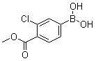 结构式 CAS# 603122-82-3, [3-氯-4-(甲氧羰基)苯基]硼酸