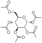 结构式 CAS# 604-68-2, 1,2,3,4,6-alpha-D-葡萄糖五乙酸酯