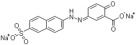 structure of CAS# 6054-97-3, Mordant Yellow 3;Disodium (3Z)-6-oxo-3-[(6-sulfonatonaphthalen-2-yl)hydrazinylidene]cyclohexa-1,4-diene-1-carboxylate; Chrome Yellow D; Chrome Yellow R; Chrome Yellow BN; Chrome Yellow GN; Magracrom Yellow A; Diacromo Yellow BN; Kenachrome Yellow O; Chromacid Yellow JS; Hispacrom Yellow GN