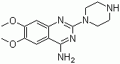 结构式 CAS# 60547-97-9, 2-哌嗪基-4-氨基-6,7-二甲氧基喹唑啉