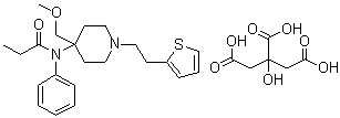 structure of CAS# 60561-17-3, Sufentanil citrate;R 30730 citrate salt; R 33800; Sufenta; Sufentanil forte; Sufentanyl citrate