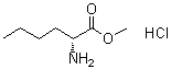 structure of CAS# 60687-33-4, D-Norleucine methyl ester hydrochloride;(R)-2-Aminohexanoic acid methyl ester hydrochloride