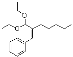 structure of CAS# 60763-41-9, [2-(Diethoxymethyl)-1-hepten-1-yl]benzene;[2-(Diethoxymethyl)-1-hepten-1-yl]benzene; alpha-Amyl cinnamaldehyde diethyl acetal