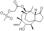structure of CAS# 60924-38-1, Pleuromutilin-22-mesylate;2-[(Methylsulfonyl)oxy]acetic acid (3aS,4R,5S,6S,8R,9R,9aR,10R)-6-ethenyldecahydro-5-hydroxy-4,6,9,10-tetramethyl-1-oxo-3a,9-propano-3aH-cyclopentacycloocten-8-yl ester