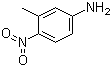 structure of CAS# 611-05-2, 3-Methyl-4-nitroaniline;4-Nitro-3-methylaniline; 3-Amino-6-nitrotoluene
