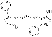 结构式 CAS# 61389-30-8, 4-[5-(5-羟基-3-苯基-4-异噁唑基)-2,4-戊二烯亚基]-3-苯基-5(4H)-异噁唑酮