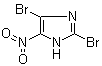 结构式 CAS# 6154-30-9, 2,4-二溴-5-硝基咪唑