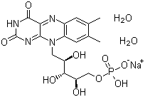 结构式 CAS# 6184-17-4, 核黄素-5'-磷酸钠二水合物