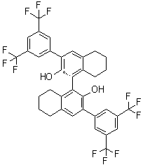 结构式 CAS# 618854-91-4, (1R)-3,3'-二[3,5-二(三氟甲基)苯基]-5,5',6,6',7,7',8,8'-八氢[1,1'-联萘]-2,2'-二醇