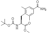 结构式 CAS# 623950-05-0, 4-(氨基羰基)-N-[(1,1-二甲基乙氧基)羰基]-2,6-二甲基-L-苯丙氨酸甲酯