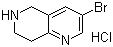 structure of CAS# 625100-00-7, 3-Bromo-5,6,7,8-tetrahydro-1,6-naphthyridine hydrochloride
