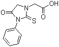 结构式 CAS# 62609-86-3, 4-氧代-3-苯基-2-硫酮咪唑烷-1-乙酸