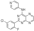 structure of CAS# 627536-09-8, SCI 208;SD 208; 2-(5-Chloro-2-fluorophenyl)-N-4-pyridinyl-4-pteridinamine