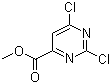 结构式 CAS# 6299-85-0, 2,4-二氯嘧啶-6-甲酸甲酯; 2,6-二氯嘧啶-4-甲酸甲酯