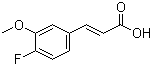 structure of CAS# 630424-79-2, 4-Fluoro-3-methoxycinnamic acid;3-(4-Fluoro-3-methoxyphenyl)acrylic acid