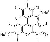 structure of CAS# 632-69-9, Acid Red 94;C.I. 45440; Rose Bengal sodium salt; Disodium 3,4,5,6-tetrachloro-2-(2,4,5,7-tetraiodo-6-oxido-3-oxoxanthen-9-yl)benzoate; Xantryl