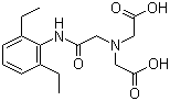 structure of CAS# 63245-28-3, Etifenin;N-(2,6-Diethylphenylcarbamoylmethyl)iminodiacetic acid