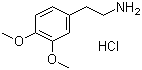 structure of CAS# 635-85-8, 3,4-Dimethoxyphenethylamine hydrochloride;Homoveratrylamine hydrochloride; beta-(3,4-Dimethoxyphenyl)ethylamine hydrochloride