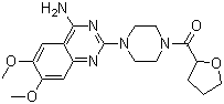 structure of CAS# 63590-64-7, Terazosin;1-(4-Amino-6,7-dimethoxy-2-quinazolinyl)4-[(tetrahydro-2-furanyl)carbonyl]piperazine