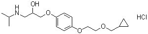 1-[4-[2-(Cyclopropylmethoxy)ethoxy]phenoxy]-3-[(1-methylethyl)amino]-2-propanol hydrochloride molecular structure (CAS 63686-79-3)