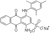 结构式 CAS# 6397-02-0, 酸性蓝 129; 1-氨基-4-(2,4,6-三甲基苯胺基)蒽醌-2-磺酸钠