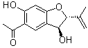 structure of CAS# 64185-57-5, 1-[(2R,3S)-2,3-Dihydro-3,6-dihydroxy-2-(1-methylethenyl)-5-benzofuranyl]ethanone