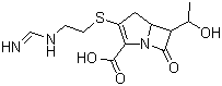 结构式 CAS# 64221-86-9, 亚安培南; 6-(1-羟基乙基)-3-[[2-[(亚氨基甲基)氨基]乙基]硫]-7-氧代-1-氮杂双环[3.2.0]庚-2-烯-2-甲酸