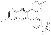 structure of CAS# 646459-41-8, 6-Chloro-2-(6-methyl-3-pyridinyl)-3-[4-(methylsulfonyl)phenyl]-1,8-naphthyridine