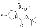 结构式 CAS# 647857-43-0, 4-(R)-氟吡咯烷-N,2-(R)-二甲酸 1-叔丁酯 2-甲酯