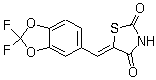 structure of CAS# 648449-76-7, AS 604850;5-[(2,2-Difluoro-1,3-benzodioxol-5-yl)methylene]thiazolidine-2,4-dione