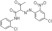 structure of CAS# 6486-23-3, Pigment Yellow 3;2-[(4-Chloro-2-nitrophenyl)azo]-N-(2-chlorophenyl)-3-oxobutyramide; C.I. 11710; Fast Yellow 10G