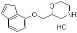 structure of CAS# 65043-22-3, Indeloxazine hydrochloride;2-(3H-Inden-4-yloxymethyl)morpholine hydrochloride