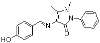 structure of CAS# 65144-69-6, 4-[(p-Hydroxybenzylidene)amino]antipyrine