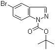 structure of CAS# 651780-02-8, 5-Bromo-indazole-1-carboxylic acid tert-butyl ester;1-(tert-Butoxycarbonyl)-5-bromoindazole; 1-Boc-5-bromo-1H-indazole; 5-Bromo-1H-indazole-1-carboxylic acid 1,1-dimethylethyl ester; tert-Butyl 5-Bromo-1H-indazole-1-carboxylate