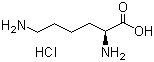 结构式 CAS# 657-27-2, L-赖氨酸盐酸盐; (S)-2,6-二氨基己酸盐酸盐