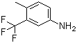 structure of CAS# 65934-74-9, 4-Methyl-3-(trifluoromethyl)aniline;5-Amino-2-methylbenzotrifluoride; 3-(Trifluoromethyl)-4-methylaniline