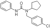 结构式 CAS# 66063-05-6, 宾克隆; 戊菌隆; 1-(4-氯苄基)-1-环戊基-3-苯基脲