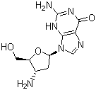 结构式 CAS# 66323-49-7, 3'-氨基-2',3'-双脱氧鸟苷