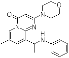 structure of CAS# 663619-89-4, TGX 221;(+/-)-7-Methyl-2-(morpholin-4-yl)-9-(1-phenylaminoethyl)pyrido[1,2-a]pyrimidin-4-one